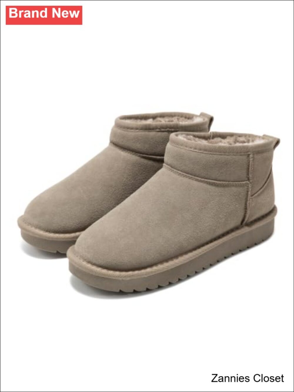 ✨Genuine Leather Fur-Lined Ankle Boots Water-Resistant Faux Fur Winter Booties